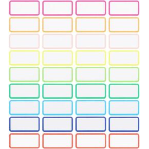 Writable Name Tags 320 Pieces 2" x 1" Colors Blank Labels for Classroom, Office, Home, Kitchen, Suitable for Desk,Luggage,Water Bottles