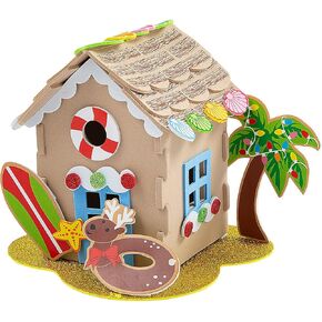 3D Beach Island Gingerbread House Craft Kit, Makes 12