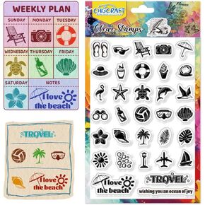 CHGCRAFT Cat Life Diary Icon Clear Stamp Transparent Handicraft Stamps for DIY Scrapbooking Photo Album Decorative Cards Making, Cat Shape, 6.3x4.3inch