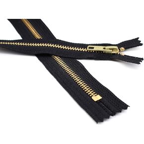 YKK 22" Zipper for Handbags, Boots & Craft Projects ~ #5 Brass Closed Bottom Black (1 Zipper/Pack) Made in USA