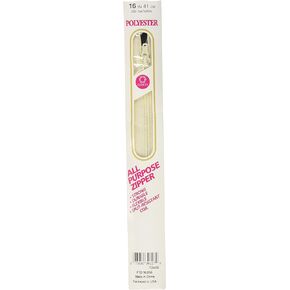 Coats Thread & Zippers F7216-256 All-Purpose Plastic Zipper, 16", Natural