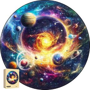 Wooden Puzzles for Adults, Unique Shape Wood Jigsaw Puzzle with Wooden Box, Star, 189 Piece(Medium)