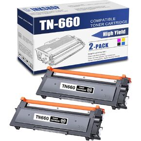 TN660 TN-660 Toner Compatible TN660 Black High Yield Toner Cartridge Replacement for Brother TN-660 TN660 HL-L2300D HL-L2305W MFC-L2740DW MFC-L2700DW Printer Toner (2 Pack)
