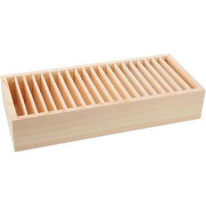 EXCEART Wooden Business Card Holder with Detachable Compartment Compact Storage Box for Cards Jewelry Photos - Ideal for Home Office and Dormitory