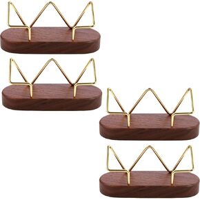 Business Card Holder Wood Card Holder Display Large Capacity Business Card Holder Desk Sturdy for Office Home Desktop (Wood 2pcs)