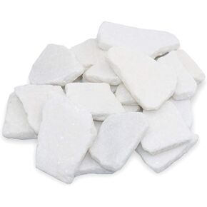 Bulk Sliced Santorini Stones for Painting – 20 Flat White Marble Stones for Rock Painting and Arts and Crafts, 2" – 3" inch Rocks, Super Smooth 100% Natural Rocks for Mandala and Kindness Stones