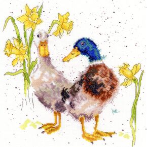Ducks and Daffodils Counted Cross Stitch Kit 26x26cm XHD6