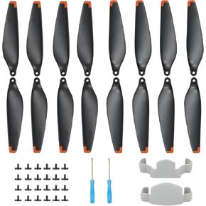 16 Pcs 6030F Propellers for Mini 4 Pro/Mini 3 Pro, Low-Noise and Quick-Release Blades Props Accessories (Orange)Compatible with DJI Mini 4 Pro/Mini 3 Pro, 2 Pcs Propeller Stabilizers Fixators