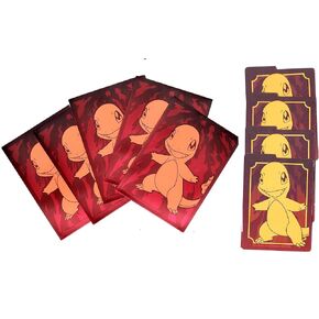Pokemon Card Sleeves - Obsidian Flames - Charmander Elite Trainer - 65 Sleeves + 4 Cardboard dividers