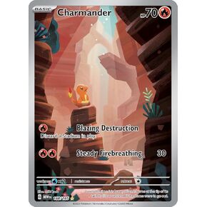 Pokemon - Charmander 168/165 - Pokemon 151 - توضيح الفن النادر - بطاقة واحدة