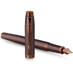 PARKER IM Monochrome Fountain Pen | Burgundy Finish and Trims | Fine Point | Blue Ink | Gift Box