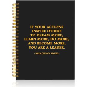 If Your Actions Inspire Others to Dream More Black Golden Spiral Notebook, Leader Appreciation Gifts for Coworker Friend Family Boss Supervisor Mentor Manager Teacher