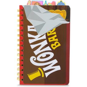 Willy Wonka Bar 5-Tab Spiral Notebook With 75 Sheets | Notepad Journal, Stationery Paper | 5 x 8 Inches