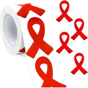 Orange Ribbon Stickers, 300Pcs Self-Adhesive Leukemia Awareness Ribbon Sticker, Shaped Decal Sticker Label Roll for Men Women Kids Office School Kidney Cancer Awareness Event Support Decorations
