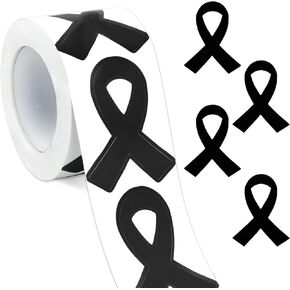 Orange Ribbon Stickers, 300Pcs Self-Adhesive Leukemia Awareness Ribbon Sticker, Shaped Decal Sticker Label Roll for Men Women Kids Office School Kidney Cancer Awareness Event Support Decorations in Kuwait