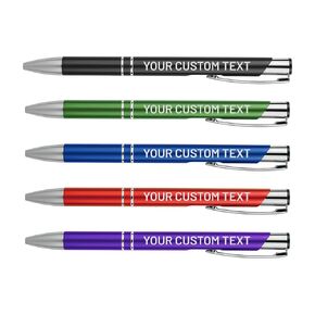 Bulk Personalized Pens Custom Engraved Ballpoint Pens (50 Pens, Red)