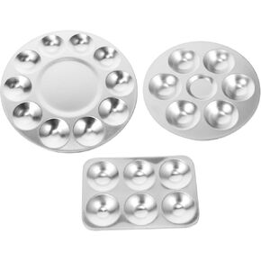 3pcs فنية الطلاء صينية لوحة DIY قابلة للغسل للطلاء المائي للفنانين الحرف اليدوية