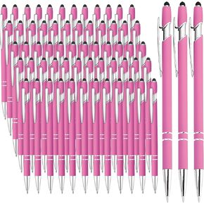100 Pcs Ballpoint Pen with Stylus 2 in 1 Ballpoint Pen for Touch Screens, 2 in 1 Thank You Pen Gift for Colleagues, Coworker, Office (Multicolor)