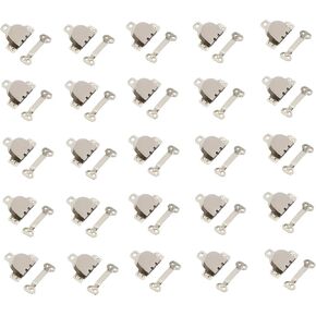 Kkuang 25 مجموعات 16.7 ملم ملابس DIY Craft Snap Snapers Invisible Pants Hooks Metal Metal Hook