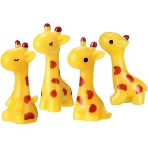 4Pcs Mini Giraffe Figurines - Cute Resin Animal Decor, Fairy Garden Crafts, Dollhouse Miniatures, Zoo Landscape Ornaments, Home Desk Decor, Gift for Animal Lovers
