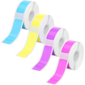 4 Rolls D30 Labels,0.47 X 1.57 in Phomemo D30 Labels, 4 Colors Smart Mini Label Maker Refill 160 Sheets/Roll, Print Master for Office 160 Label Printing Paper