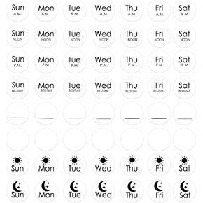 1120 Pcs Medicine Instruction Label 1 Inch Morning Noon Evening Bedtime Medication Remider Stickers for Pill Case