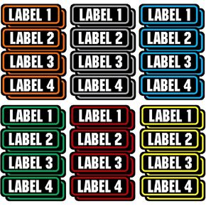 Custom Stickers Vinyl Labels 8 Pack - Personalize with Any Text - Great for Tool Boxes, Ammo Storage Box, Plastic Bins, Food Buckets, Glass Jars and Cleaning Supplies Labels