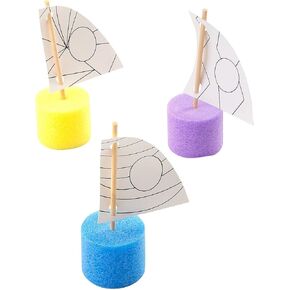 Fun Express Color Your Own Pool Noodle Boat Craft Kit, 12 Pieces