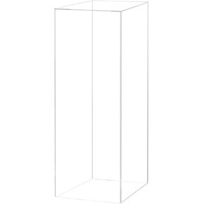 Acrylic Pedestal Display 12" x 12" x 42" Tall Box Riser No Lid Vertical Rectangle Column Clear 5 Sided Showcase Pedestal Tower Podium Art Display Box by Marketing Holders
