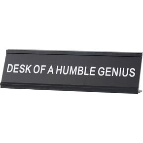 Funny Nameplate for Desk, Novelty Office Desk Sign, Humor Office Decor Accessories for Men Coworker Colleague Manager Boss Teacher (Black)