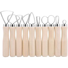 Akozon Pottery Tools Clay Sculpture Tool Set JR2-10/ 10Pcs DIY Wax Carving Pottery Shapers Tools Clay Sculpting Tools Set Accessories