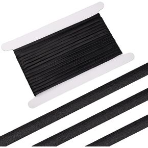BENECREAT 10.94 Yards Black Satin Corset Strap, 1/4 Inch Wide Corset Back Lace-up Straps Adjustable Wedding Corset Satin Ribbon for Garment Accessories