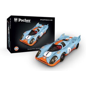 Gift Set Model Kit Car - HK118 Porsche 917K - Gulf Edition - 1:8 Scale Plastic Model Car Kits, Pre-Decorated Die-Cast Model Cars to Build for Adults - Women and Mens Hobbies Kits