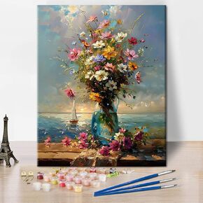 TUMOVO Paint by Number for Adults Bee, Paint by Number Kits on Canvas Insects, DIY Acrylic Paint by Numbers Kits on Canvas Watercolor, Oil Painting for Gift Home 16"x20"Frameless