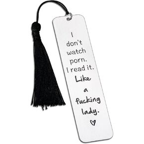 ZZP Funny Bookmarks for Women – Stainless Steel Engraved Bookmark with Tassel Inspirational Gifts for Book Lovers, Birthday Gifts for Her, Christmas Stocking Stuffers for Readers, Best Friend Gift