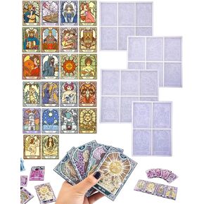 Megeladoty 22PCS Large Tarot Card Resin Molds Set - Full Major Arcana Collection Silicone Molds for Epoxy Resin Crafts, Ideal for Astrology & Tarot Divination DIY Crafting