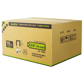 meite 16 Gauge 7/16-Inch Narrow Crown Staples, 3/4 Inch Length Heavy Duty Galvanized Upholstery Staples for Electric or Pneumatic Narrow Crown Staple Guns(10,010 Counts)