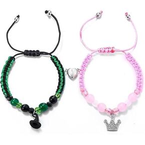 Elphaba Glinda Friendship Matching Bracelets-Crown Witch Hat Matching Bracelets-BFF Couples Accessories Gifts for Bestfriend Couples Fans Party Dress Accessories