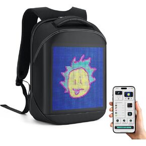 Led Backpack with Programmable Screen,16 inches Laptop Backpack, Waterproof led bag, Travel, Motorcycle Backpack