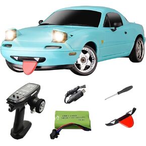LD1804 1/18 Scale RC Drift Car, Mini Mazda MX-5 RC Model Car 2.4GHz RWD Miata RC Vehicles with Gyro for LED Lights for Adults Hobby Toys