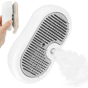 Nepfaivy Cat Steam Brush for Shedding - Steaming Cat Brushes for Indoor Cats with Release Button, Steam Slicker Brush for Dogs, Rechargeable Pet Spray Water Hair Removal Comb for Massage, Grooming