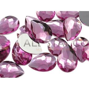 Allstarco 18x13mm Flat Back Teardrop Acrylic Rhinestones Plastic Gems for Jewelry Making Costume Jewels Cosplay Card Making Embelishments Crafts - 30 Pieces (Crystal Clear AB H702)