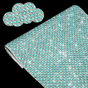 FULZTEY Bling Rhinestone Sheet Self Adhesive,4 mm Glass Rhinestone Fabric for DIY Crafts,White Crystal Sheet Sticker,Glitter Gem Sheet Adhesive for Car Party Decorations,9.4 x 7.67 Inch