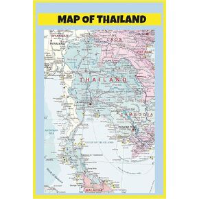 Home Comforts Large Detailed Map Of Thailand With Airports Resorts And Beaches - 24 Inch by 17 Inch Laminated Map Poster With Bright Colors And Vivid Imagery-Fits Perfectly In Many Attractive Frames