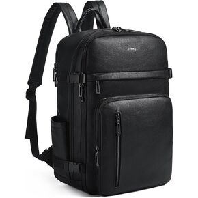 Travel Backpack for Women Leather Back pack with 15.6 inch Laptop Compartment, Fashion Ladies Computer Backpack, Brown