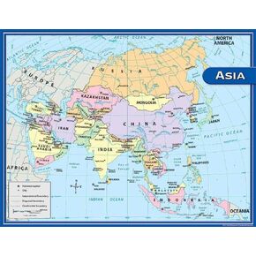 Teacher Created Resources Asia Map Chart, Multi Color (7652)