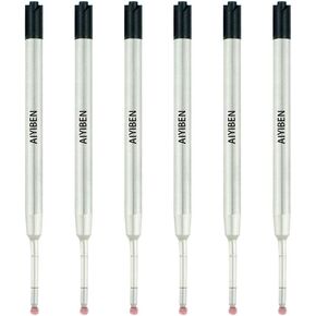 3.9'' ballpoint pen refill, replaced stylus and ballpoint pen metal refill, smooth writing ballpoint pen refill (black, 6 Pack)