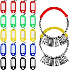 Portable Key Organizer with 40 Spring Hooks and Tags, Ideal for Hotel, Office, Apartments, Car Rental