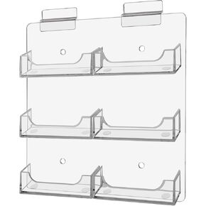 Marketing Holders Slatwall Business Card Holder 24 Pocket for 3.5" x 2" Contact Cards Multi Slot Clear Plastic VIP Gift Cards Acrylic Rack Space Saver Multi Pocket Slot Security Code