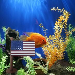 Fish Tank Decorations MINI American Flag Fish Tank Accessories Aquarium Accessories 4th of July Decor Memorial Day Decor Aquarium Flag